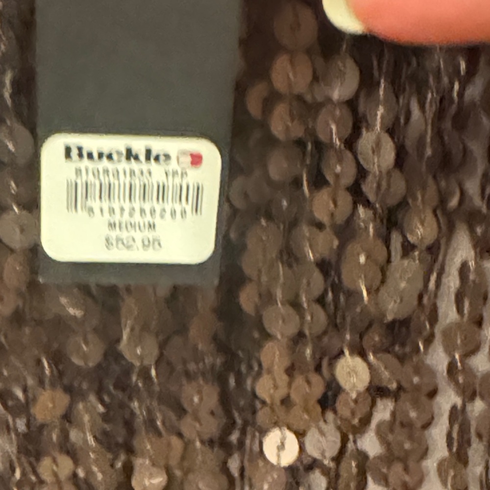 Buckle Sequin Embellished Cami in Brown - Picture 2 of 4